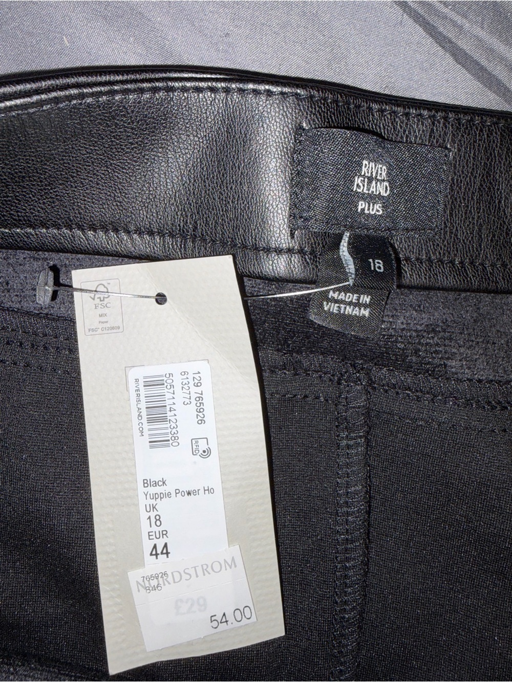 River Island Plus Black Faux Leather Pencil Skirt Size US 14 / UK 18 NWT - Picture 5 of 9